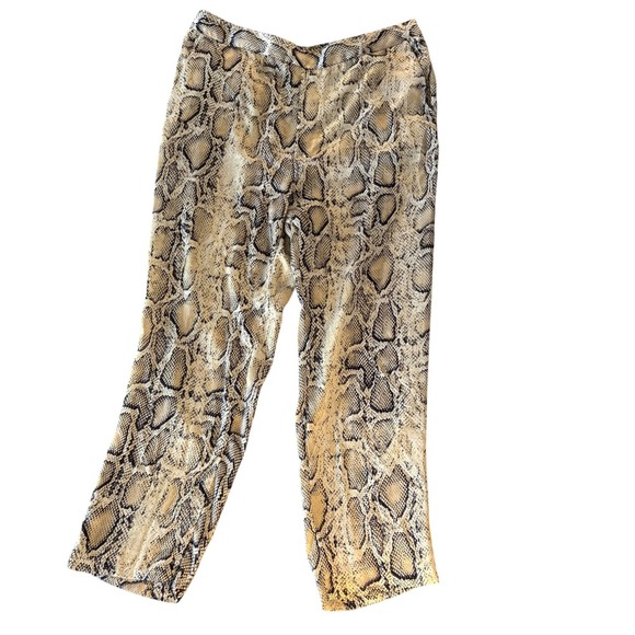 Zara snakeskin with yellow stripe lightweight pants. Women's Large EUC - Picture 3 of 8